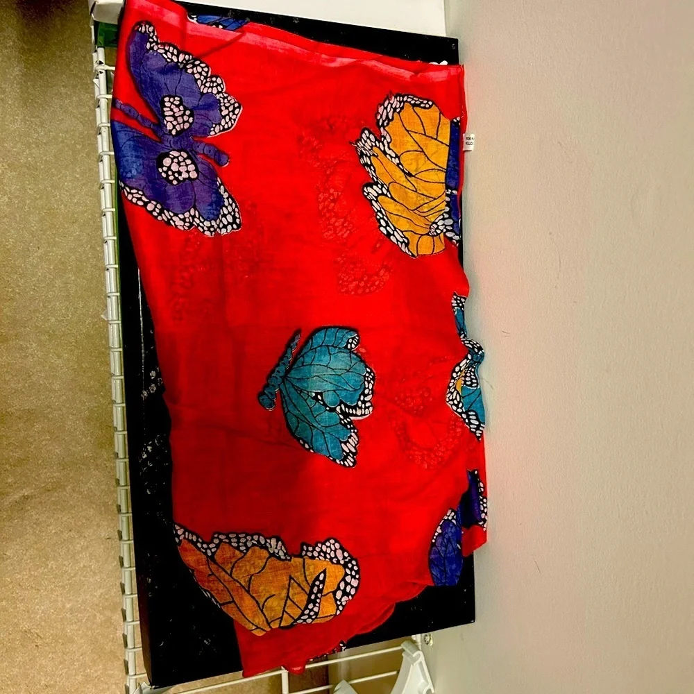 Beautiful butterfly scarf. Silk